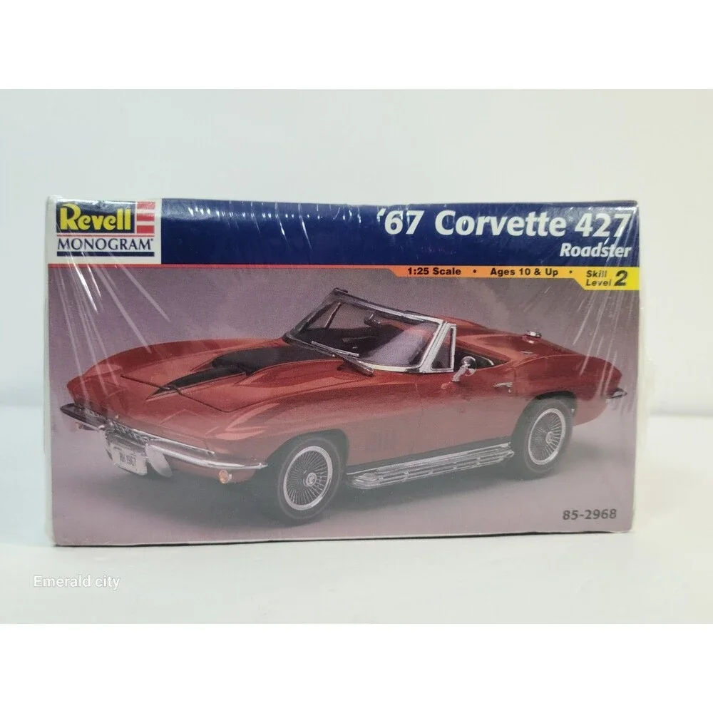 Vtg Fabric Sealed Revell Monogram 1967 Corvette 427 Roadster Model Kit 85-2968